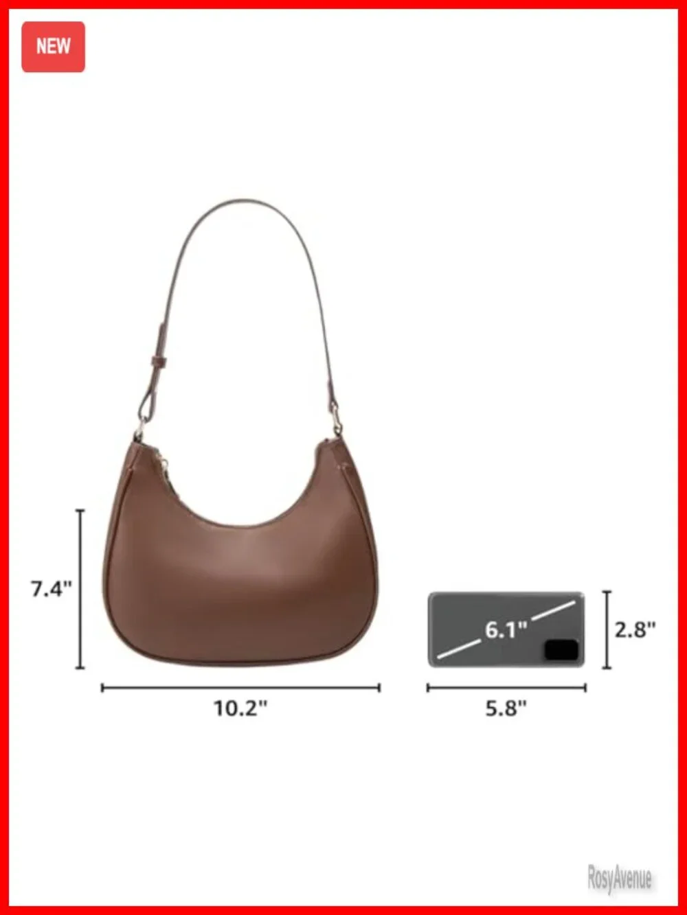 Hobo Handbag Tote Shoulder Bag PU Leather Underarm Clutch Purse